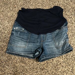 Maternity jean shorts